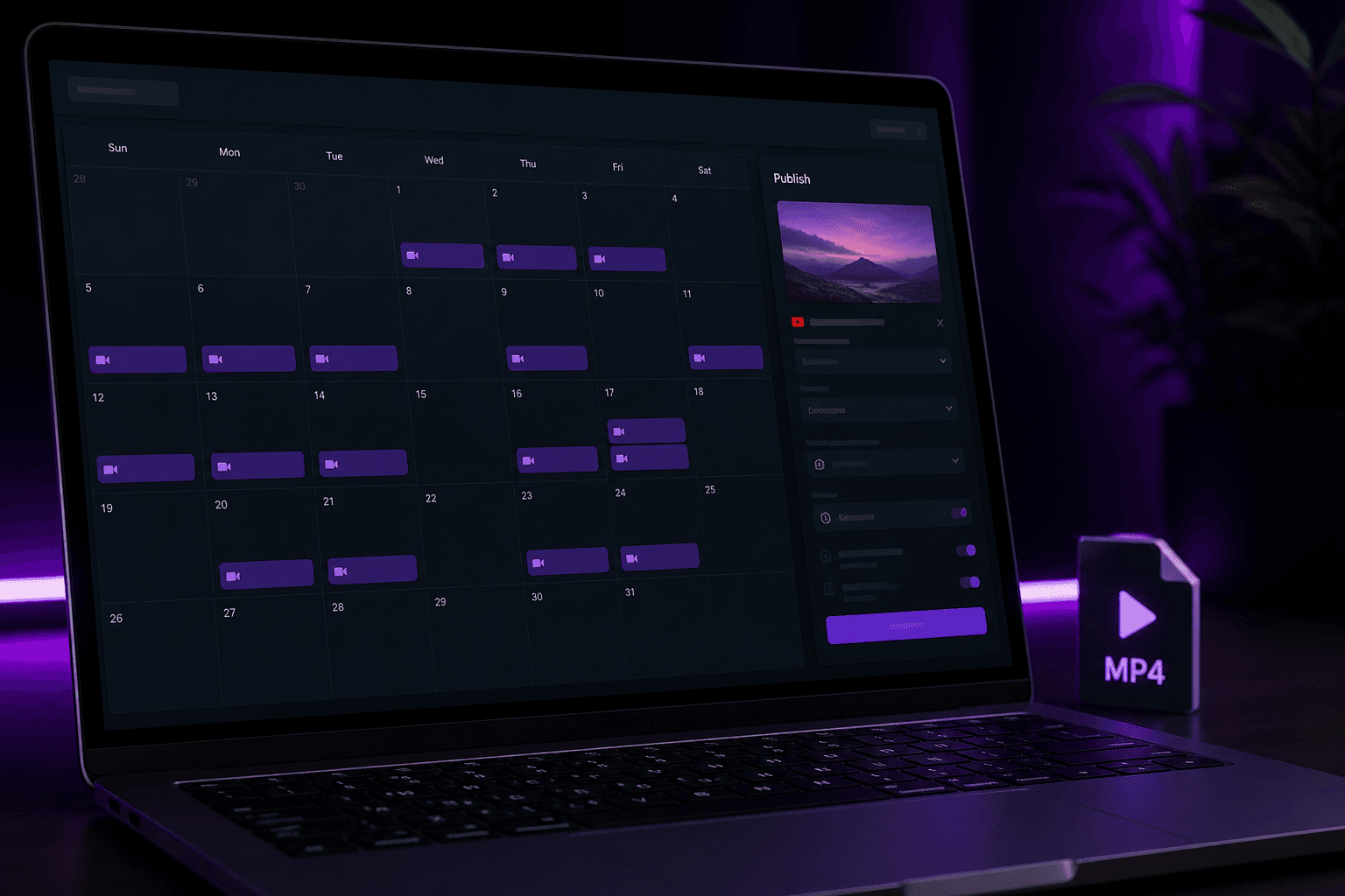 Calendar de programări și publicare pe YouTube